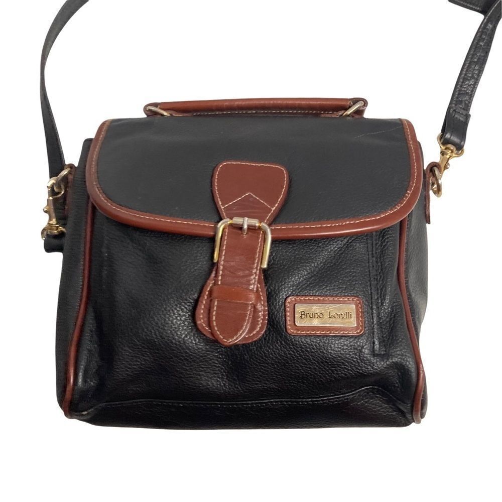BRUNO LORELLI, Black & Brown Crossbody, handbag/purse. 9X3X9, magnetic closure,‎
